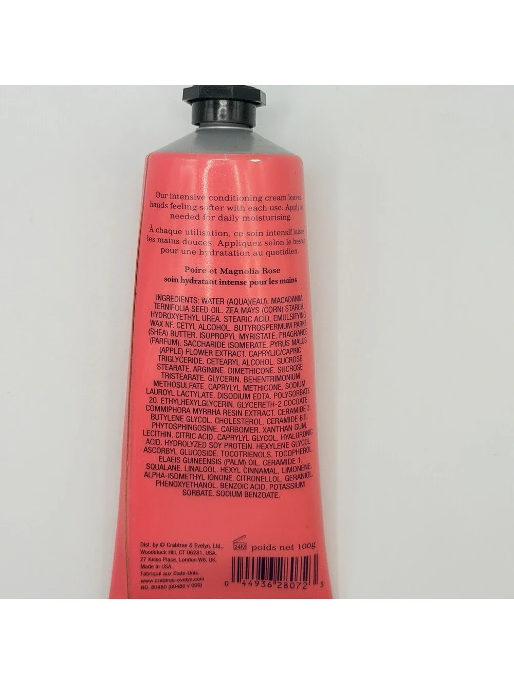CRABTREE EVELYN PEAR & PINK MAGNOLIA ULTRA MOISTURIZING HAND THERAPY~3.5oz